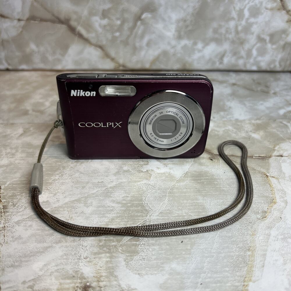 Nikon Coolpix S210 12.1MP Digital Camera Plum FOR PARTS or REPAIR - UNTESTED